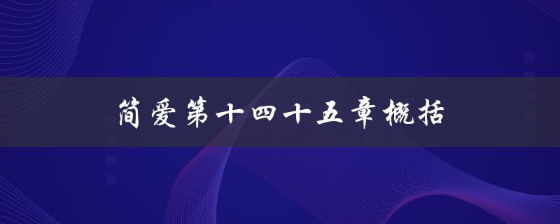 简爱第十四十五章概括（简爱十四十五章内容概括是什么）