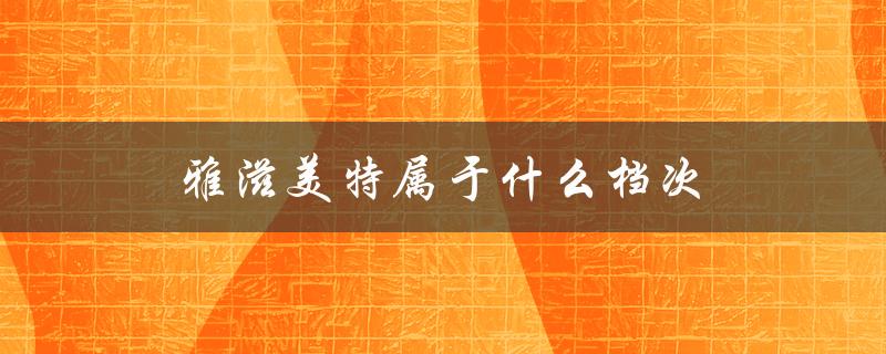 雅滋美特属于什么档次（谁适合使用雅滋美特）
