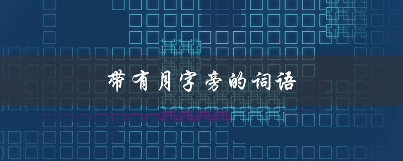 带有月字旁的词语（月旁字与身体部位有关）