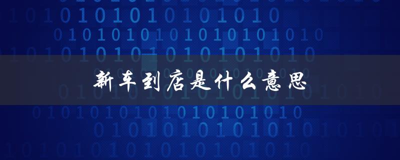 新车到店是什么意思（新车店保的含义是什么）