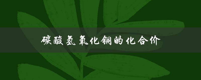 碳酸氢氧化铜的化合价（碳酸氢氧化铜的化合价是多少）