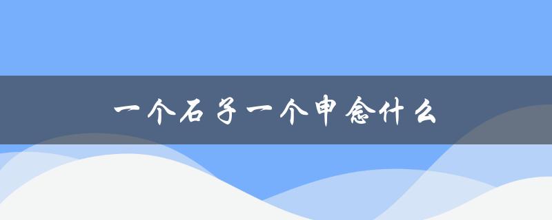 一个石子一个申念什么（探寻自然之美）