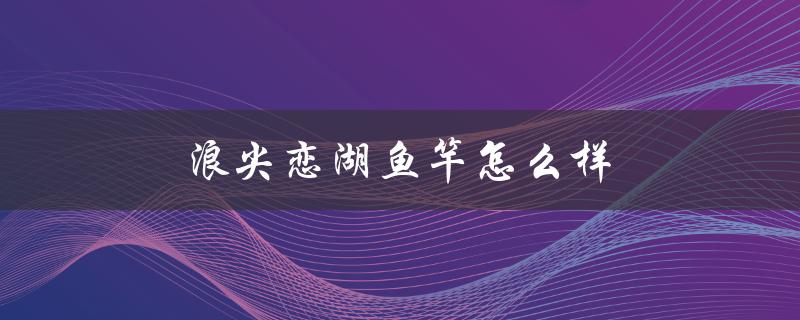 浪尖恋湖鱼竿怎么样（浪尖湖锋刃鱼竿好吗）