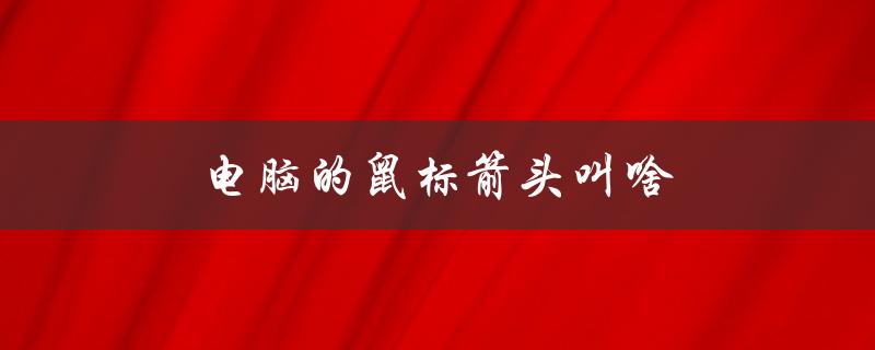 电脑的鼠标箭头叫啥（电脑鼠标失灵怎么办）