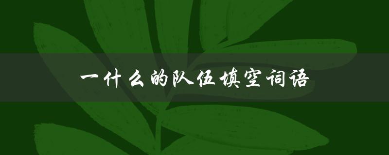 一什么的队伍填空词语（填空词语二年级是什么）