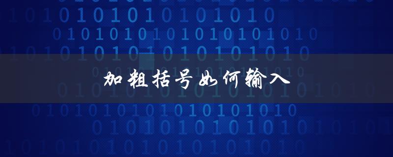 加粗括号如何输入（六棱括号怎么输入）