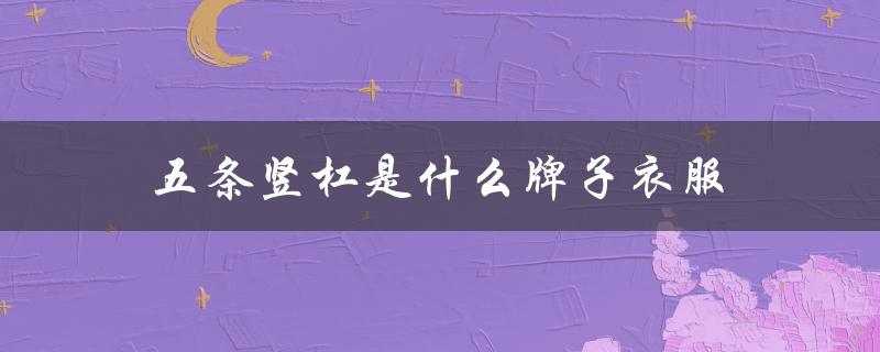 五条竖杠是什么牌子衣服（五条竖杠是哪个品牌车）