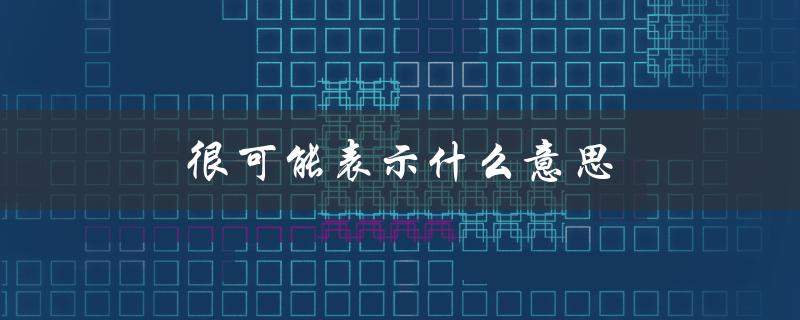 很可能表示什么意思（说明文的意义是什么）