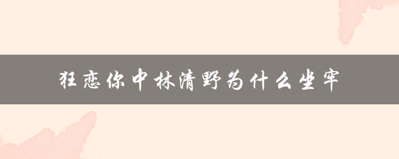 狂恋你中林清野为什么坐牢（狂恋你作者坐牢原因是什么）