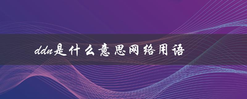 ddn是什么意思网络用语（什么是diy网络用语）