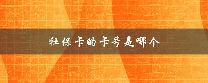 社保卡的卡号是哪个（北京社保卡卡号是什么）