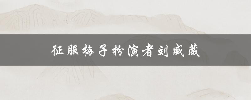 征服梅子扮演者刘威葳（谁在征服里扮演梅子）
