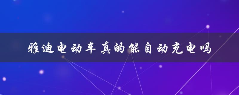 雅迪电动车真的能自动充电吗（雅迪电动车充电时间）