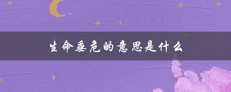 生命垂危的意思是什么（生命垂危的危是什么）