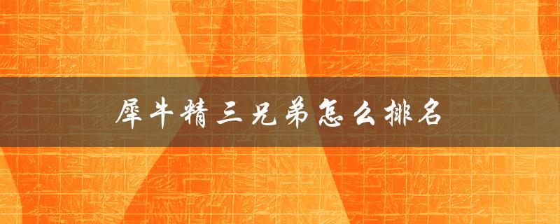 犀牛精三兄弟怎么排名（犀牛精三兄弟是谁）