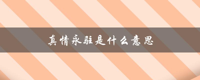 真情永驻是什么意思（愿真情永驻是什么）