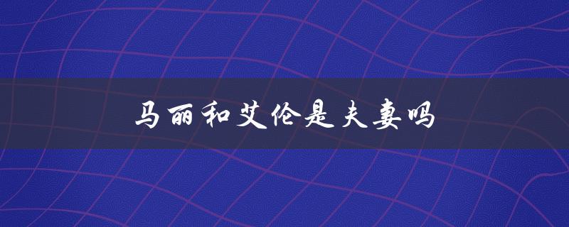 马丽和艾伦是夫妻吗（探究两人关系的真相）