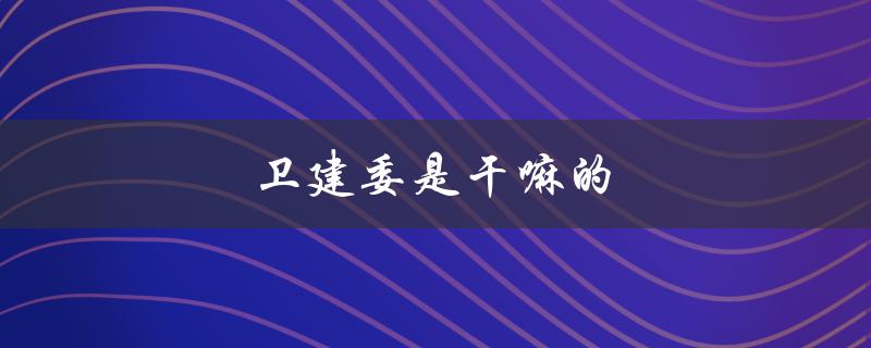 卫建委是干嘛的（卫建委的职责是什么）
