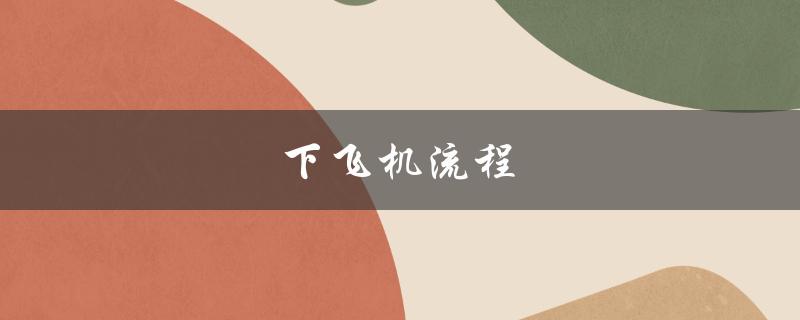 下飞机流程（日本留学下飞机怎么走）