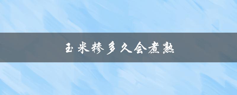 玉米糁多久会煮熟（玉米糁煮熟需要多长时间）