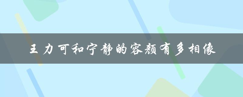 王力可和宁静的容颜有多相像（两人的相似之处）