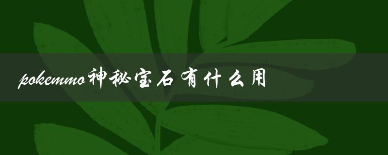 pokemmo神秘宝石有什么用（pokemmo神秘宝石串有用吗）