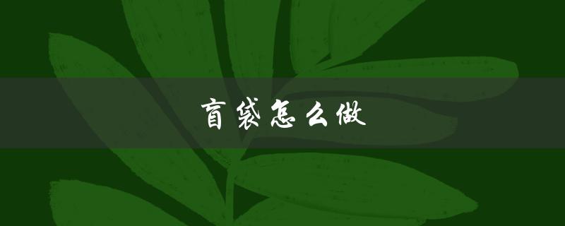 盲袋怎么做（盲袋怎样不用双面胶）