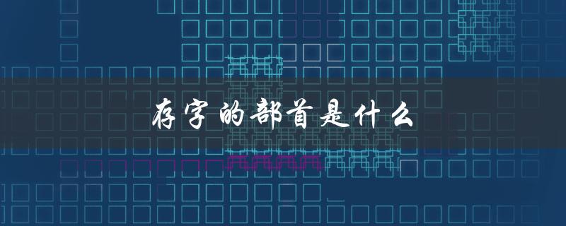 存字的部首是什么（存字的部首是什么）