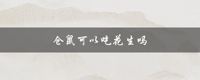 仓鼠可以吃花生吗（仓鼠能吃熟花生吗）