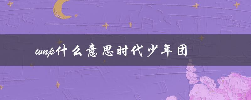 wnp什么意思时代少年团（探寻流行语背后的文化现象）