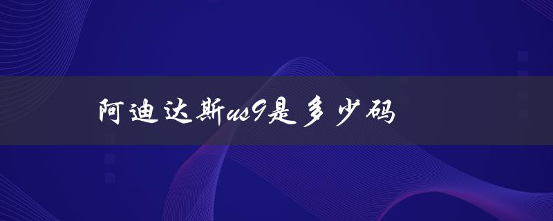 阿迪达斯us9是多少码（阿迪达斯us9码数是多少）