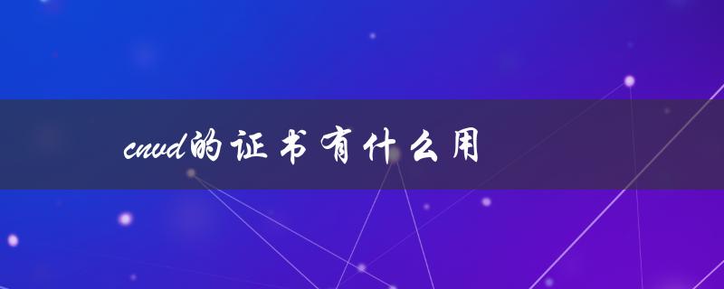 cnvd的证书有什么用（CNVD原创漏洞证书有何用）