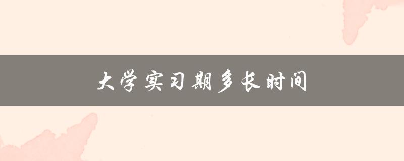 大学实习期多长时间（常见实习期限）