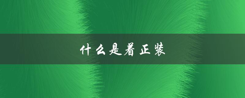 什么是着正装（正装衣服是什么）