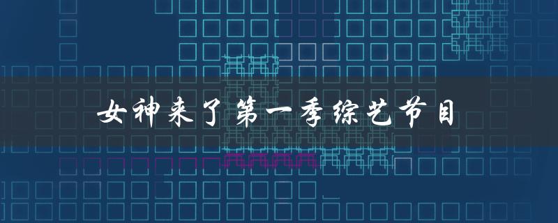 女神来了第一季综艺节目（女神与奇葩的综艺节目是什么）