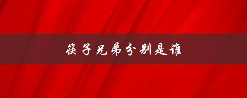 筷子兄弟分别是谁（筷子兄弟小苹果视频舞蹈是什么）