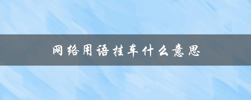 网络用语挂车什么意思（网络用语挂车是什么）