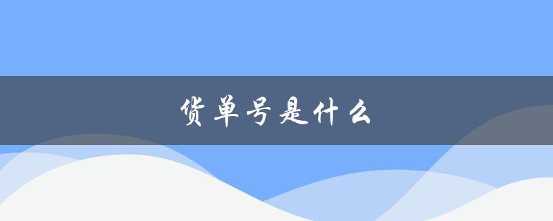 货单号是什么（货单号的含义是什么）