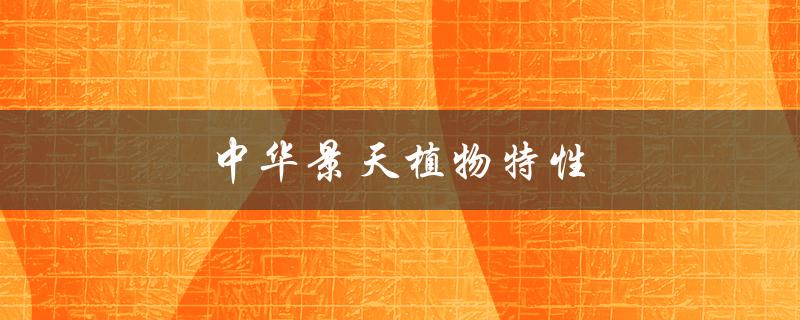 中华景天植物特性（什么是中华景天植物）