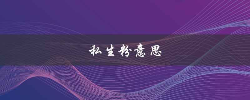 私生粉意思（私生粉是什么）
