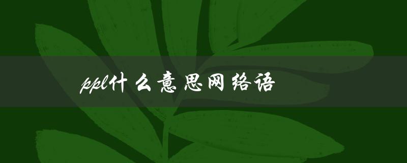 ppl什么意思网络语（pyq是什么意思）