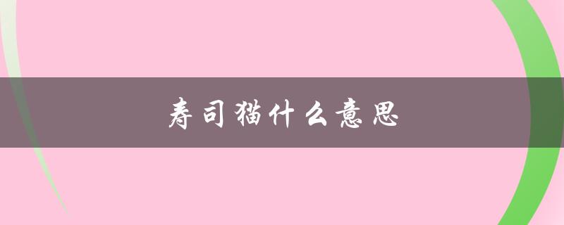 寿司猫什么意思（娜美寿司是什么）