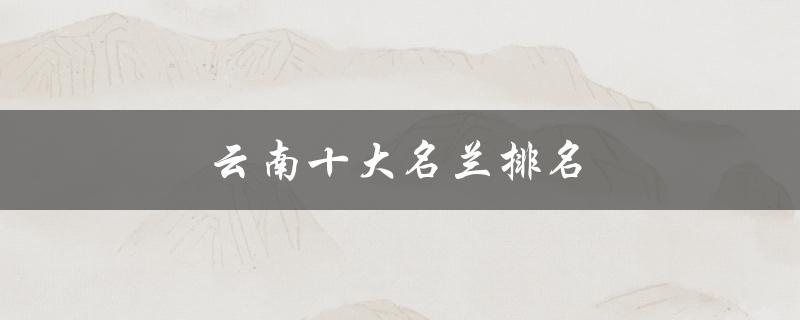 云南十大名兰排名（云南旅行社排名前十）