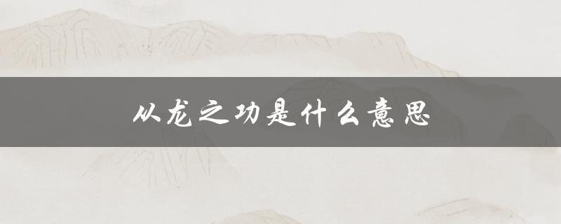 从龙之功是什么意思（竖子是什么）