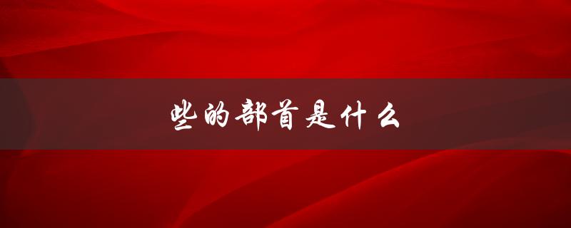 些的部首是什么（些字的部首是什么）