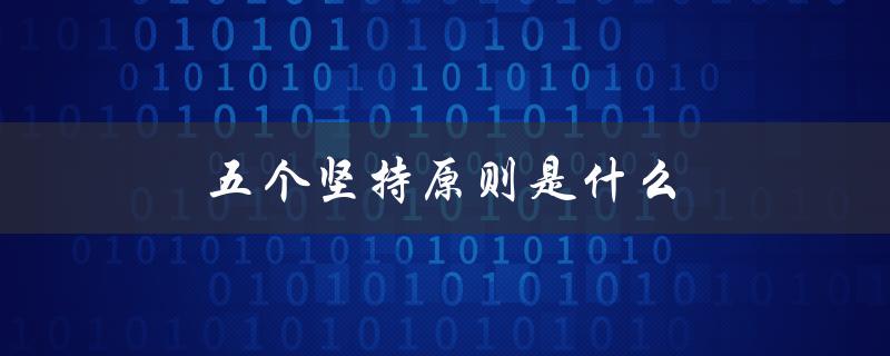 五个坚持原则是什么（五个坚持原则何时提出）
