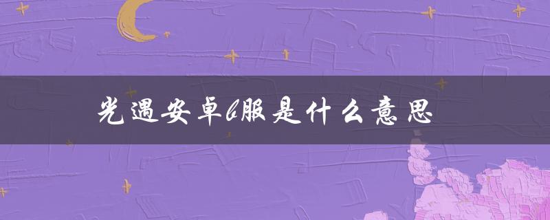 光遇安卓b服是什么意思（光遇安卓服是什么）