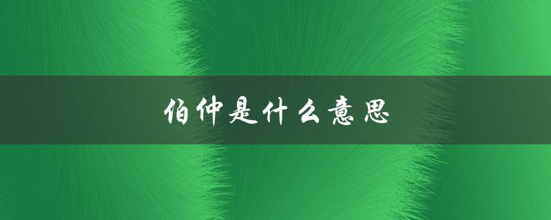 伯仲是什么意思（伯仲之间的含义是什么）