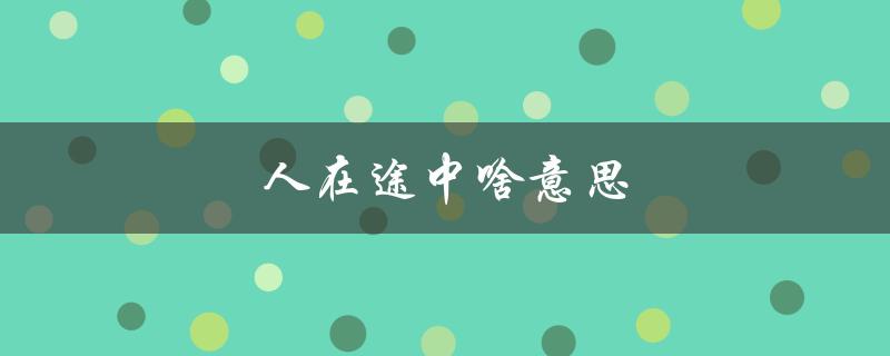 人在途中啥意思（人在途中是什么）
