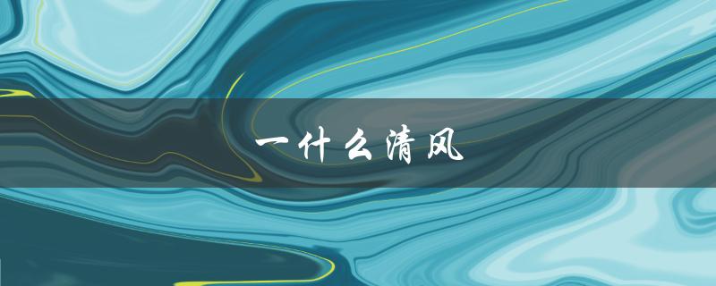 一什么清风（一清风填什么）